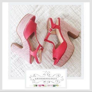 🆕NIB Anthropologie Glitter T-Strap Heel